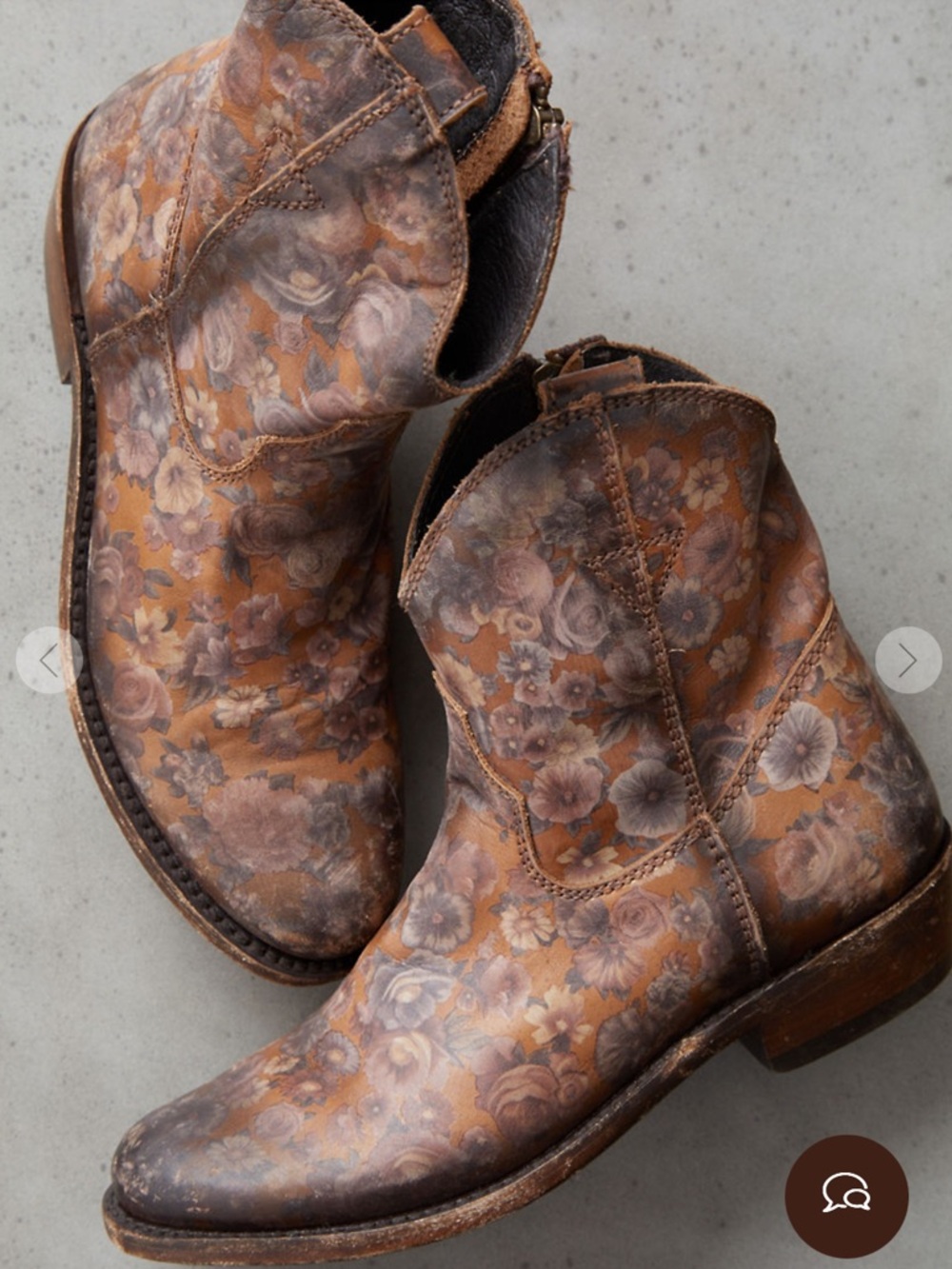Liberty Black | Lindsay Floral Distressed Ankle Boots w/Zip ♥ Sz 8.5-9